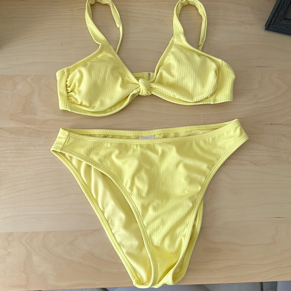 Yellow Target bikini, worn once, a few spots but nothing noticeable